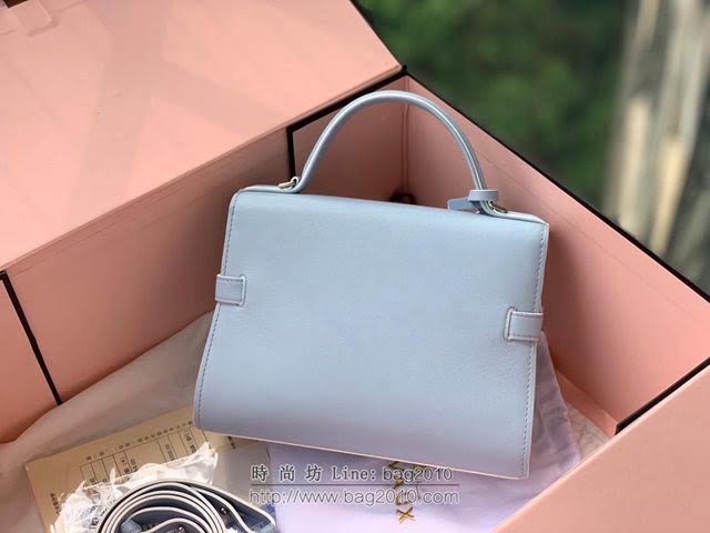DELVAUX女包 比利時品牌 Tempete手袋 柔軟牛皮 德爾沃女手提包 Mini號手拎包 TP0020晴空藍  fcs1216